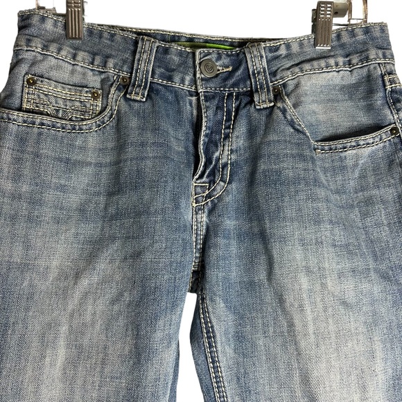 ROCK & ROLL DENIM MEN’S LIGHT WASH MID RISE STRAIGHT RIDING JEANS SZ 31 - Picture 11 of 14